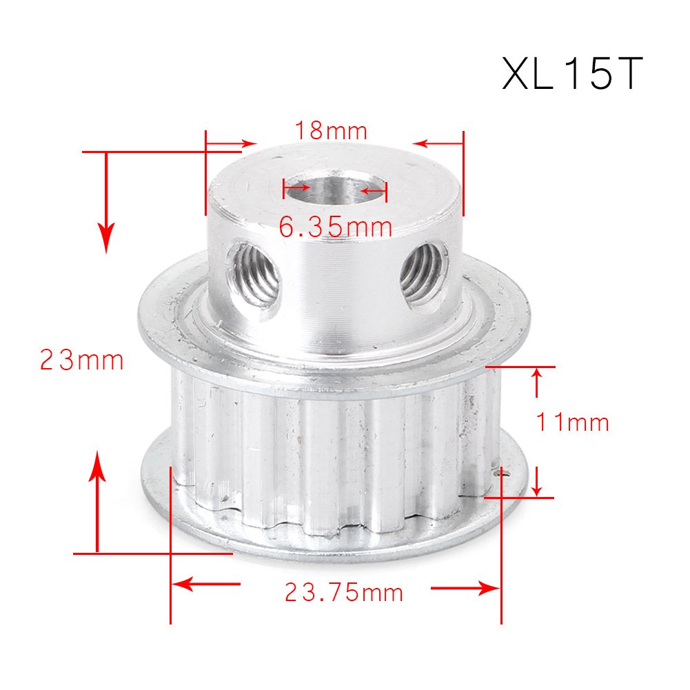 FSFYUK 6,35mm Bohrung XL 15 Zähne Zahnriemen Pulley Für 3D Drucker 10mm Breite Gürtel von generisch