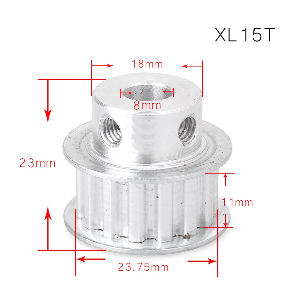 FSFYUK 8mm Bohrung XL 15 Zähne Zahnriemen Pulley Für 3D Drucker 8mm Breite Gürtel von generisch