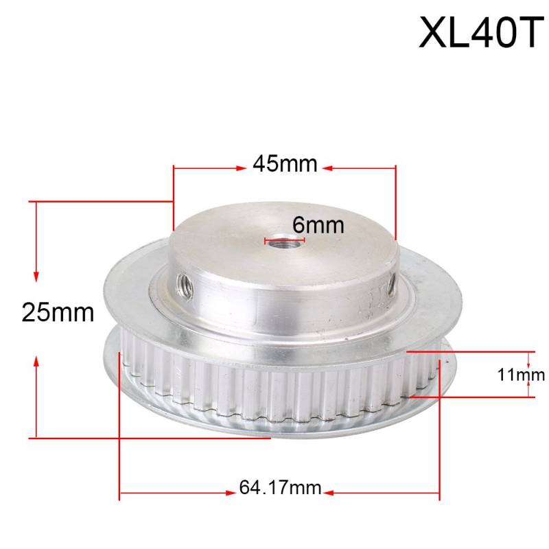 FSFYUK Aluminium Legierung Timing Pulley XL 40 Zähne 12,7mm Zahnriemen Pulley Für 3D Drucke von generisch