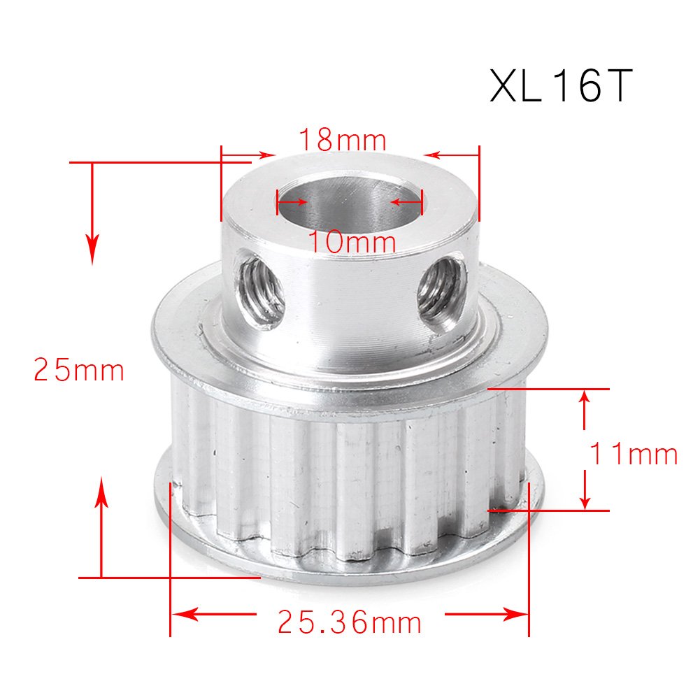 FSFYUK Aluminium Zahnriemen Pulley XL 16 Zähne 10mm Bohrung Für 3D Drucker 10mm Breite Gürtel von generisch