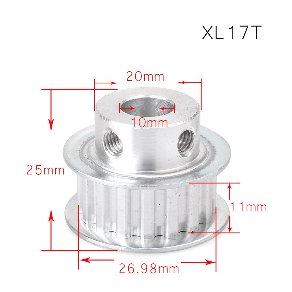 FSFYUK Aluminium Zahnriemen Pulley XL 17 Zähne 10mm Bohrung Für 3D Drucker 10mm Breite Gürtel von generisch