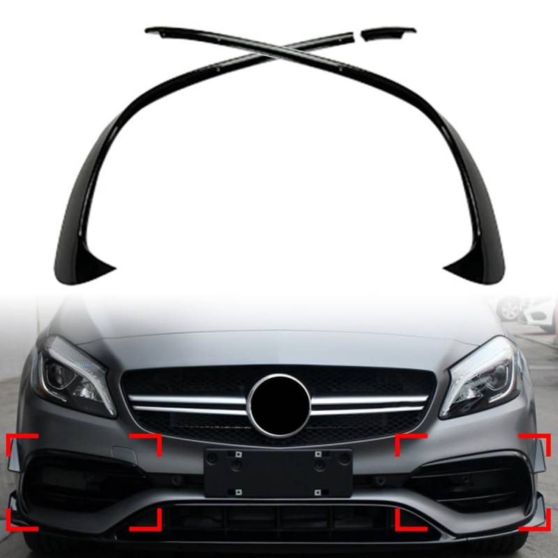 FSFYUK Auto Front Lip Splitter Spoiler Für A-Klasse W176 2016 2017 2018 von generisch