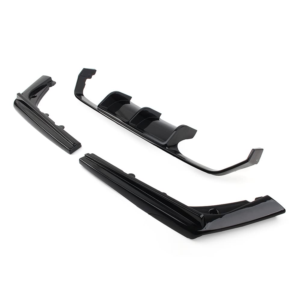 FSFYUK Auto Heckstoßstangenlippe Splitter, Auto Stoßstangendiffusor Lip Splitter Spoiler, Diffusor Karosserieschutz Hellschwarz Für F80 M3 F82 F83 M4 2015 2016 2017 2018 2019 2020 von generisch