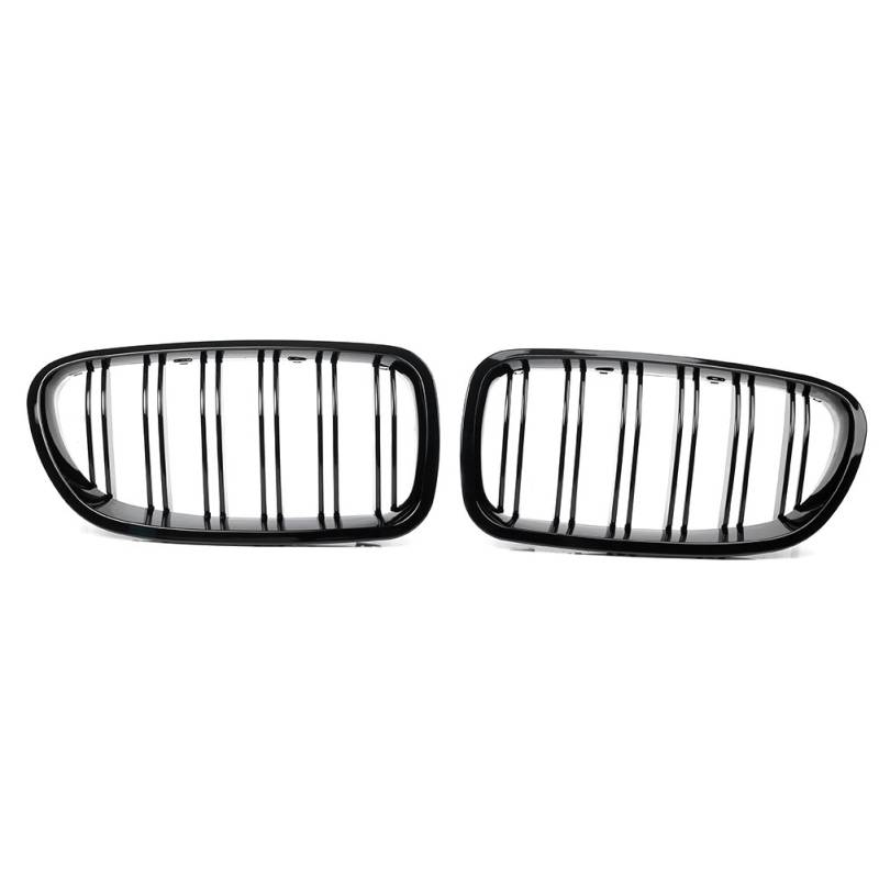 FSFYUK Auto Kühlergrill Fronthaube Nierengrill Grill Mesh Ersatz Für 5er 4-Türer Limousine M5, 520i, 523i, 528i, 530i, 535i, 535i 2011-2016, Schwarz glänzend von generisch