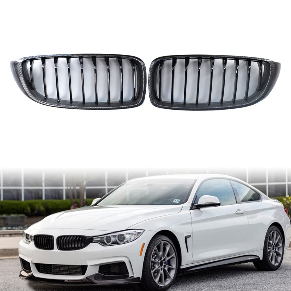 FSFYUK Kühlergrill, Schwarzer Nierengrill für die Front Für 4er F32 Coupé/F33 Cabrio/F82 M4 Coupé 13-17, F36 Gran Coupé/F83 M4 Cabrio 14-17, 3er F80 M3 4DR 14-17 von generisch