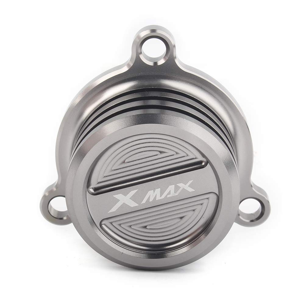 FSFYUK Motorrad Motoröl Filter Abdeckung CNC Kappe Zubehör Für XMAX 250 ABS 300 400 2018, Titanium Powersport von generisch