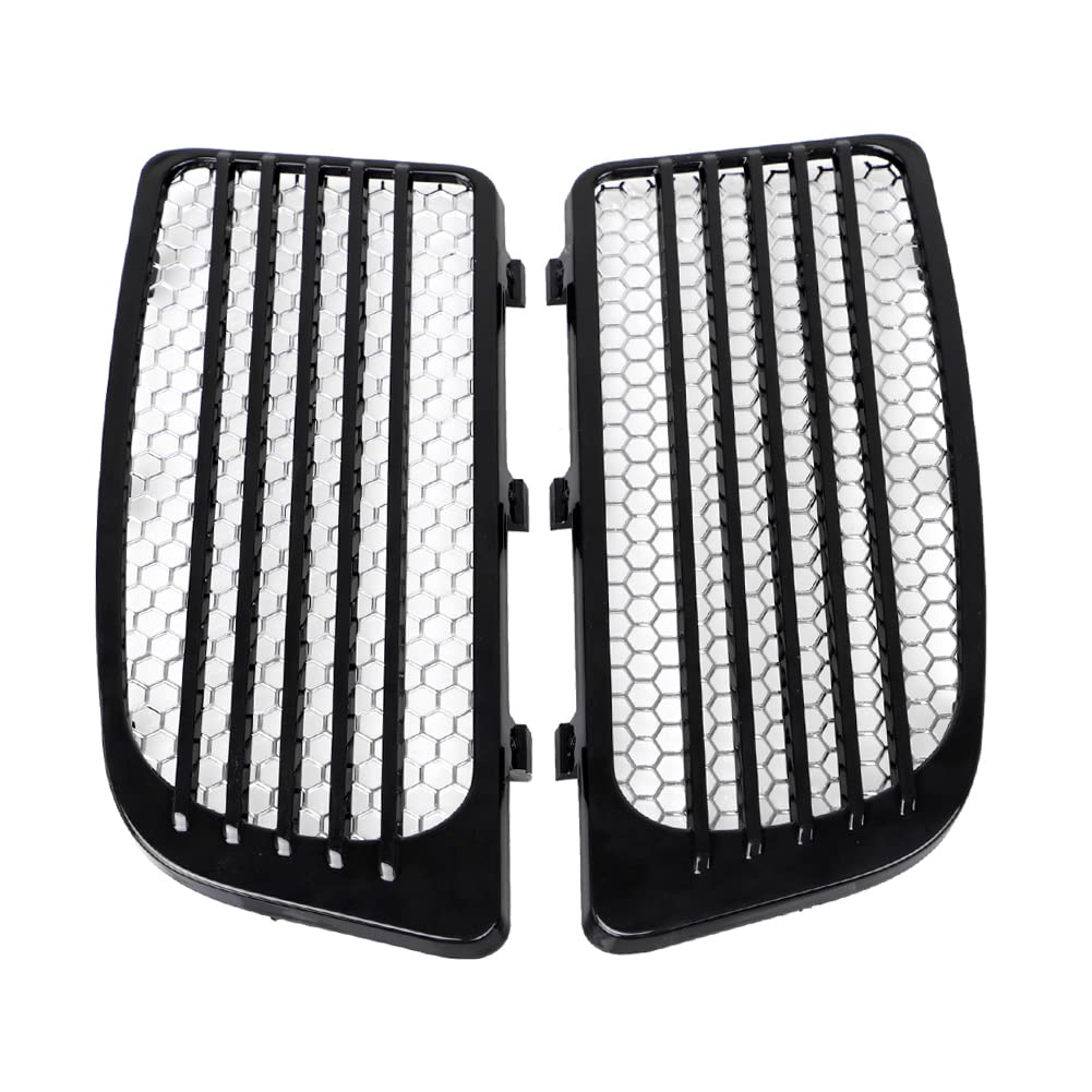 FSFYUK Motorrad Schwarz Kühlergrill Grill Metall Mesh Abdeckung S ns Schutz Grills Für Tri Glide, Street Glide, Road Glide 2015-2019 von generisch