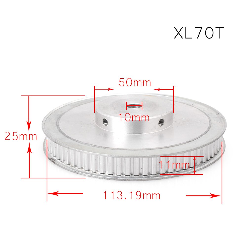 FSFYUK Synchron Rad XL 70 Zähne Aluminium 10mm Bohrung Zahnriemen Pulley Für 3D Drucker 10mm Breite Gürtel von generisch