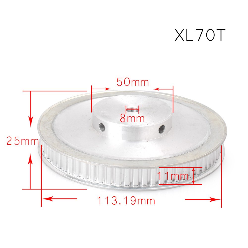 FSFYUK Synchron Rad XL 70 Zähne Aluminium Legierung 8mm Pilot Bohrung Zahnriemen Pulley Für 3D Drucke von generisch