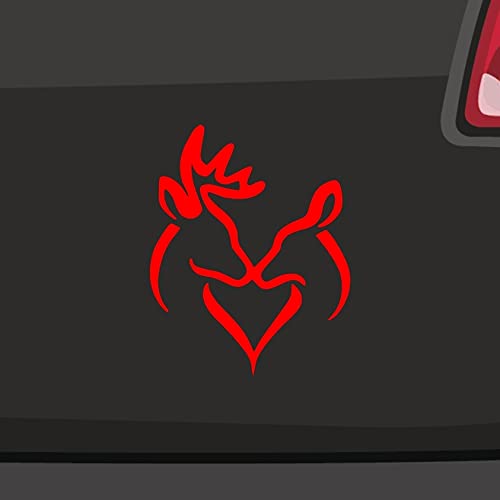 Hirsch Reh Aufkleber Herz Wald Jäger Jagd Deer and Doe Hund Decal Sticker JDM in 6 Größen und 21 Farben von swor