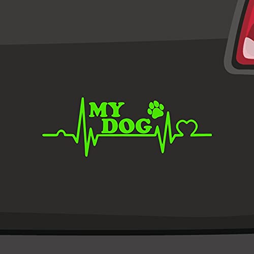 Hunde Aufkleber Pfote Herzschlag -6 Größen- Sticker Love Dog FUN Decal Vinyl JDM in 6 Größen und 21 Farben von swor