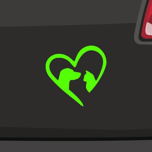 Katzen und Hunde Aufkleber -6 Größen- Auto Plott Sticker Cat Liebe Love Heart in 6 Größen und 21 Farben von UNGROL