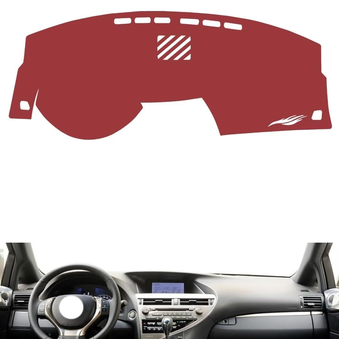 Leder auto armaturenbrett abdeckung kompatibel mit Lexus RX 2009-2014,auto armaturenbrett matte,Auto Innenraum(red) von generisch