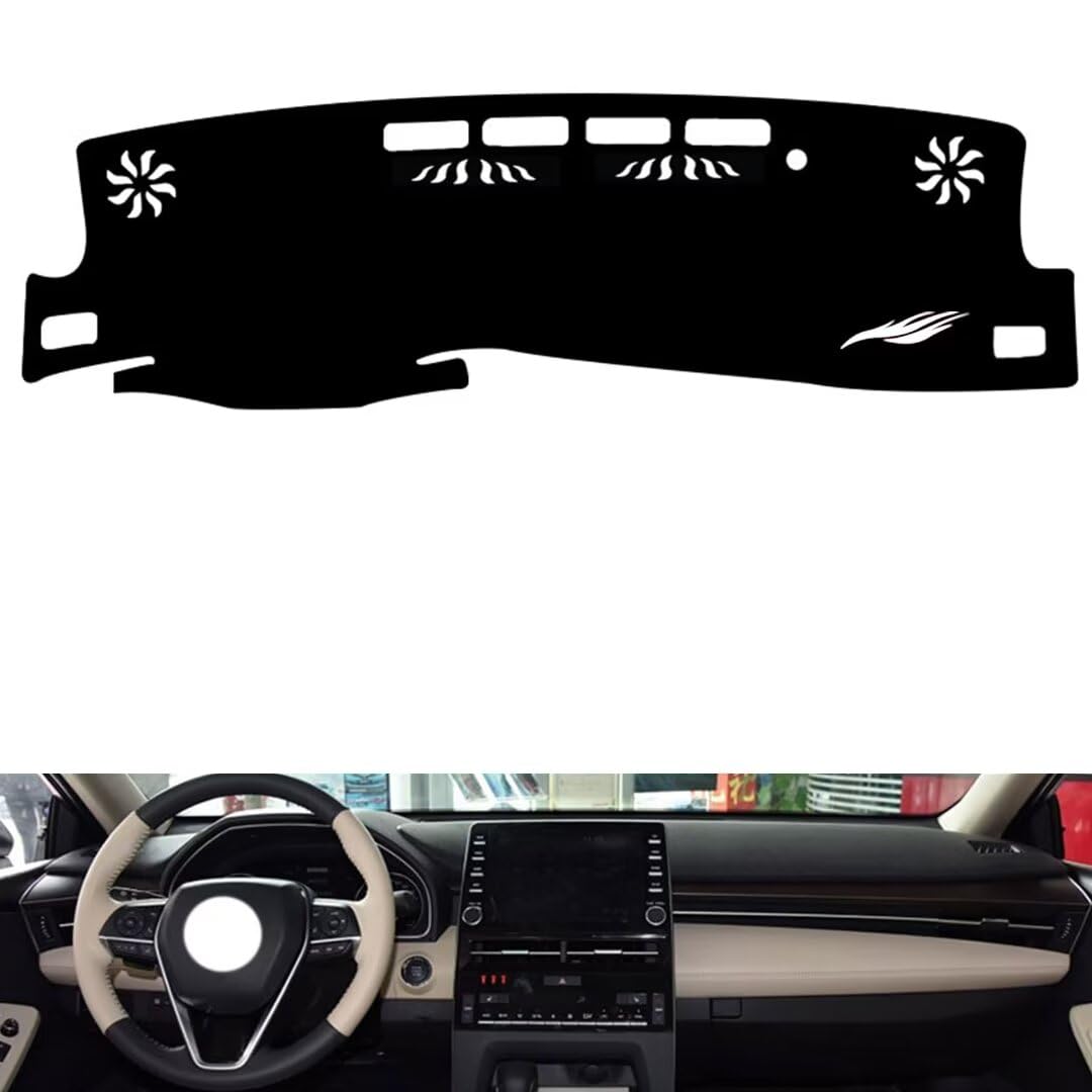 Leder auto armaturenbrett abdeckung kompatibel mit Toyota Avalon,auto armaturenbrett matte(Black gray) von generisch