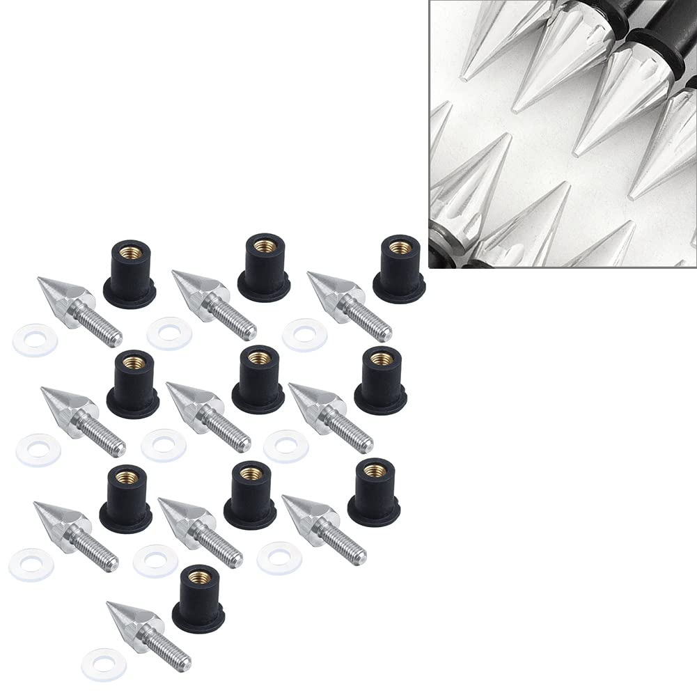SIKUAI 10 Stück 5 mm Motorrad-Windschutzscheiben-Spike-Schrauben, Muttern, Wind- und Akzentleisten, universell einsetzbar, silberfarben SIKUAI 10 Stück 5 mm Motorrad-Windschutzscheiben-Spike-Schrauben, Muttern, Wind- und Akzentleisten, universell einsetzbar, silberfarben von generisch