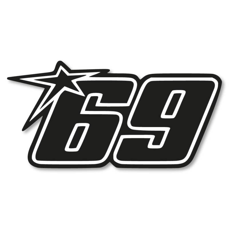 Startnummer 69 Aufkleber 6 Größen 21 Farben Hayden sixtynine Sticker Racing Bike von swor