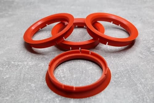 Zentrierringe Distanzringe 74,1 mm x 63,4 mm rot für Alufelgen von generisch