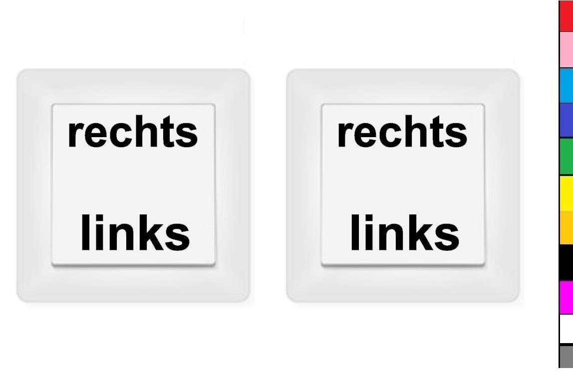 generisch 2X rechts Links Aufkleber Schalteraufkleber Schalter (246/2/11) (Silbergrau Glanz) von generisch