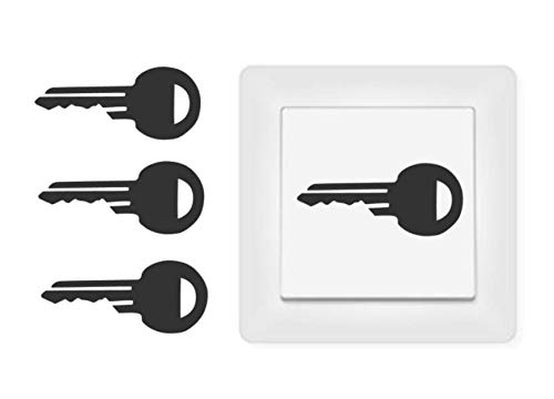 generisch 4 x Schlüssel Aufkleber Schalteraufkleber Schalter Kennzeichnung 254/6/5 (dunkelgrau matt) von generisch