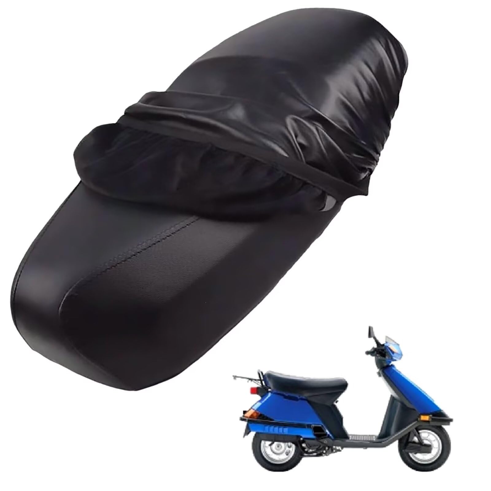 generisch Leder-sitzbezug Motorrad kompatibel mit Honda Scooters Elite 80,Roller sitzbankbezug,wasserdicht,regendicht,staubdicht und sonnenfest (Black) von generisch