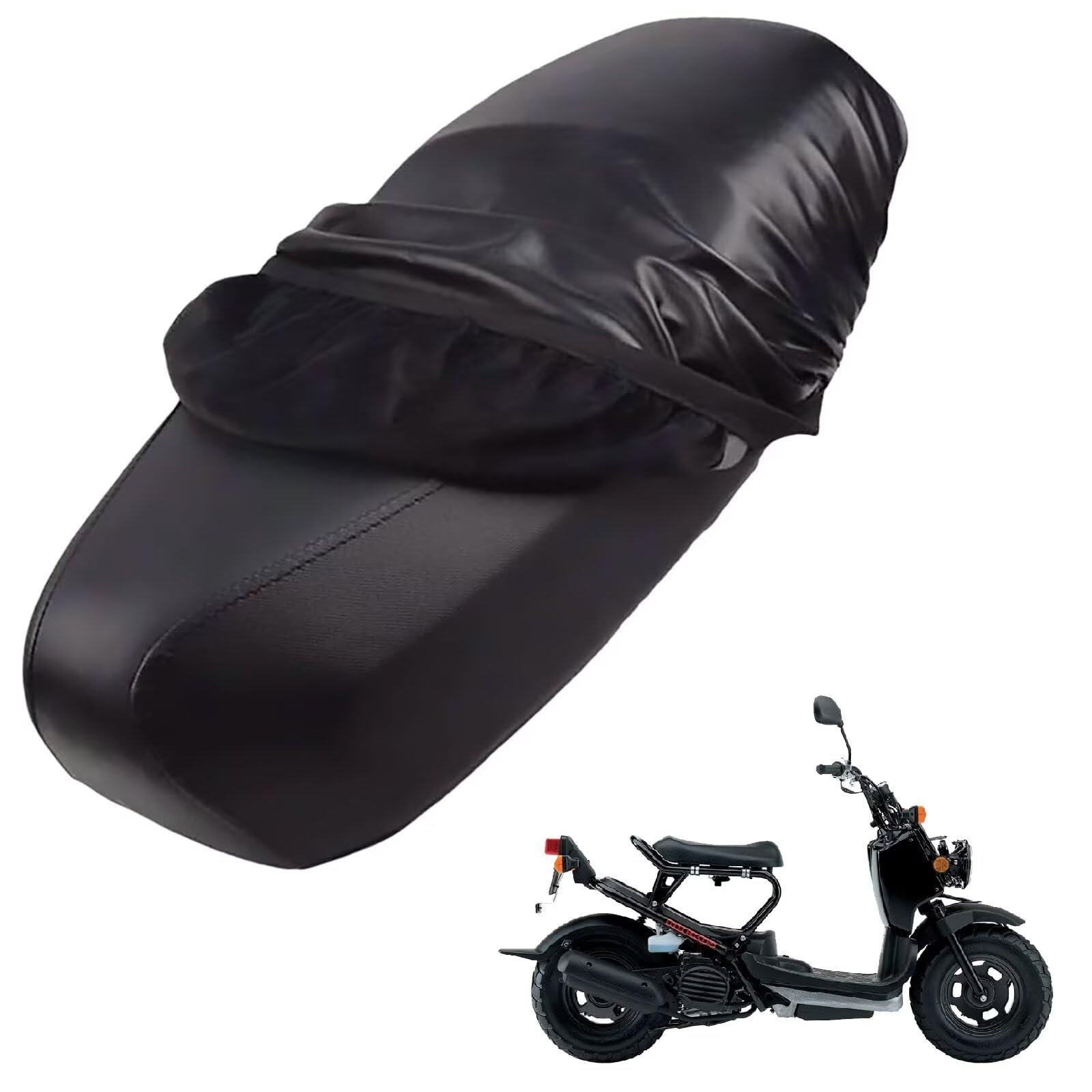 generisch Leder-sitzbezug Motorrad kompatibel mit Honda Scooters NPS50 Ruckus,Roller sitzbankbezug,wasserdicht,regendicht,staubdicht und sonnenfest (Black) von generisch