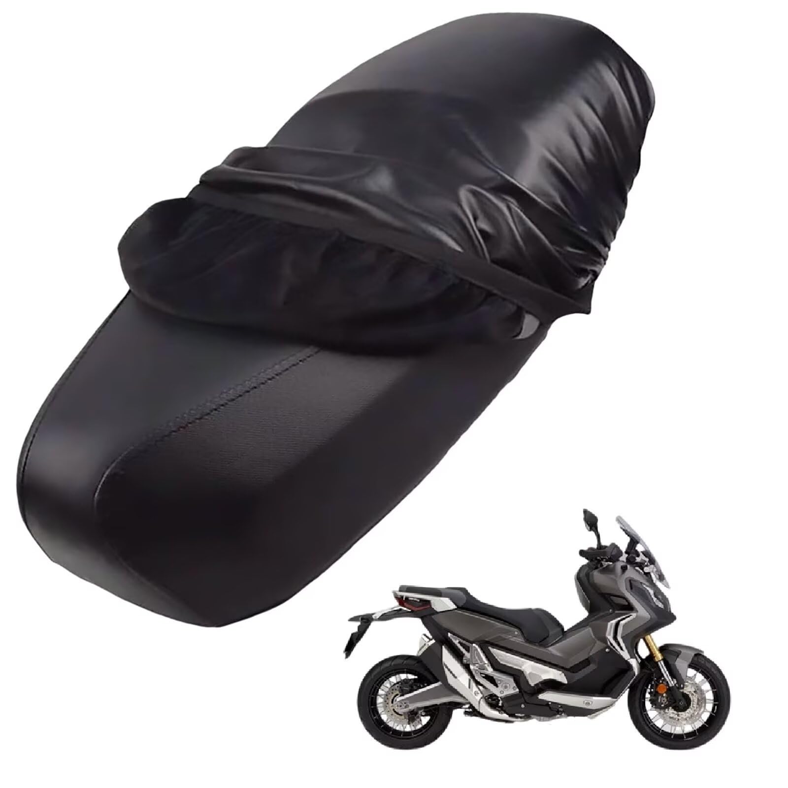 generisch Leder-sitzbezug Motorrad kompatibel mit Honda X-ADV 2017-Present,Roller sitzbankbezug,wasserdicht,regendicht,staubdicht und sonnenfest (Black) von generisch