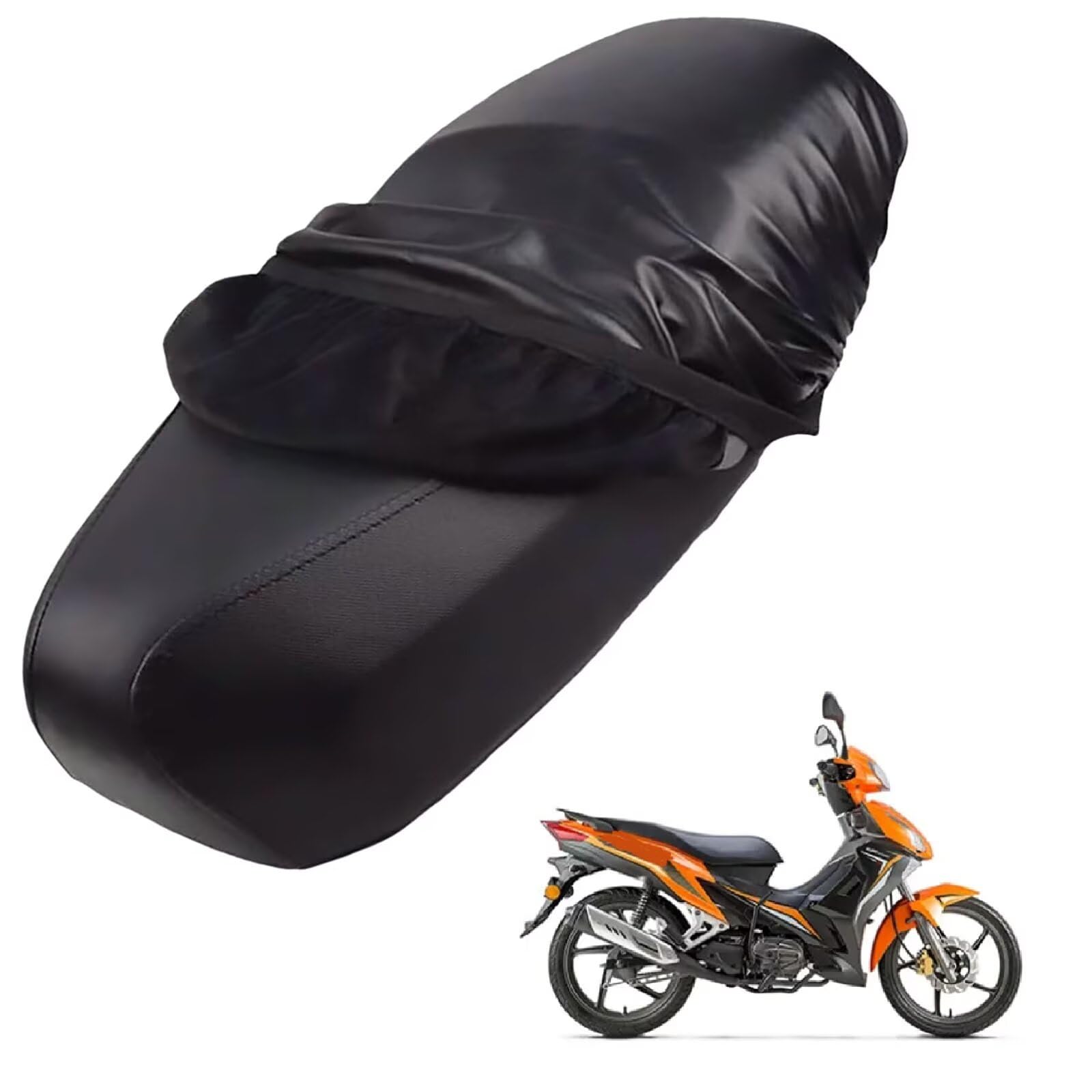 generisch Leder-sitzbezug Motorrad kompatibel mit Keeway KEE 125,Roller sitzbankbezug,wasserdicht,regendicht,staubdicht und sonnenfest (Black) von generisch