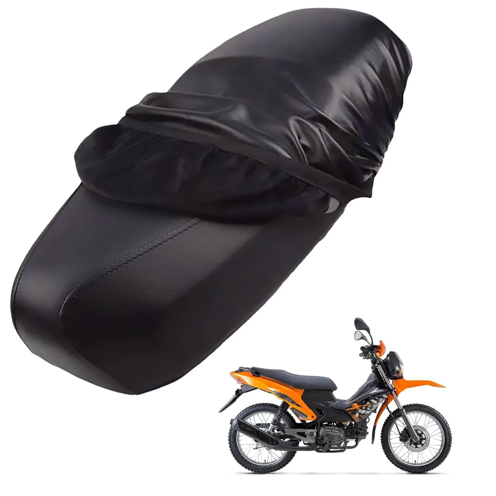 generisch Leder-sitzbezug Motorrad kompatibel mit Keeway RCX 125,Roller sitzbankbezug,wasserdicht,regendicht,staubdicht und sonnenfest (Black) von generisch