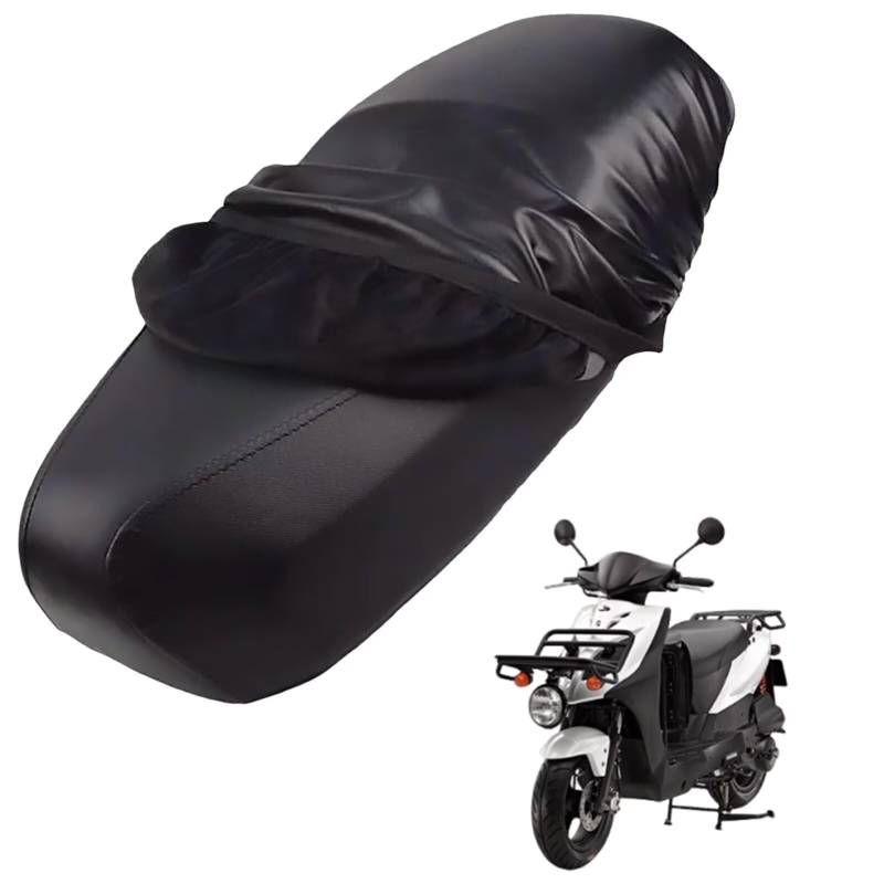 generisch Leder-sitzbezug Motorrad kompatibel mit Kymco Agility Carry 125 2014-2015,Roller sitzbankbezug,wasserdicht,regendicht,staubdicht und sonnenfest (Black) von generisch