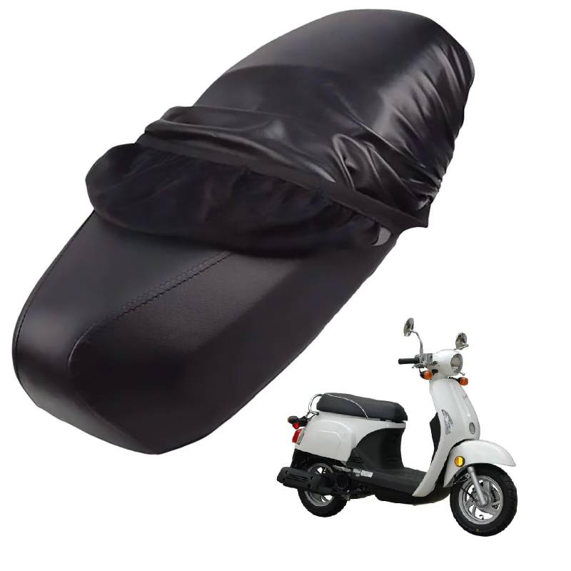 generisch Leder-sitzbezug Motorrad kompatibel mit Kymco Compagno 50i 2012-2014,Roller sitzbankbezug,wasserdicht,regendicht,staubdicht und sonnenfest (Black) von generisch