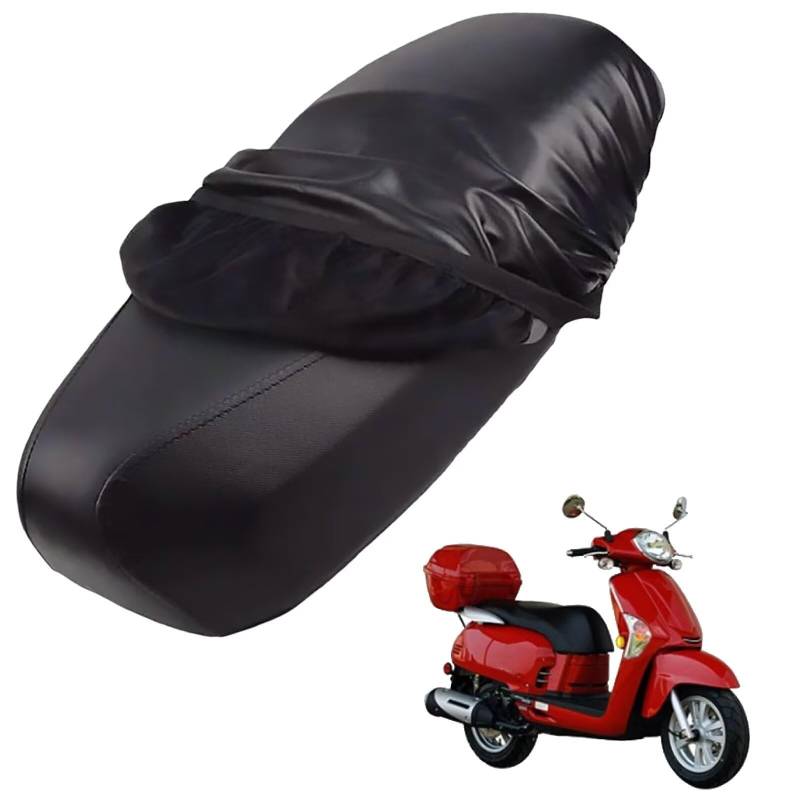 generisch Leder-sitzbezug Motorrad kompatibel mit Kymco Like 200i 2011-2015,Roller sitzbankbezug,wasserdicht,regendicht,staubdicht und sonnenfest (Black) von generisch