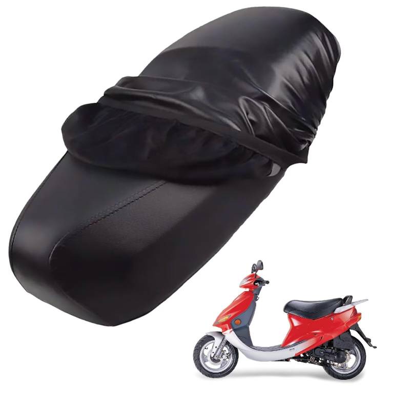 generisch Leder-sitzbezug Motorrad kompatibel mit Kymco ZX 50 2005-2006,Roller sitzbankbezug,wasserdicht,regendicht,staubdicht und sonnenfest (Black) von generisch