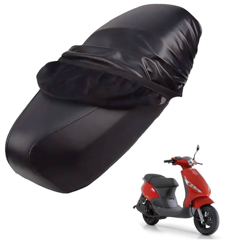 generisch Leder-sitzbezug Motorrad kompatibel mit Piaggio Zip 50 2011-2013,Roller sitzbankbezug,wasserdicht,regendicht,staubdicht und sonnenfest (Black) von generisch