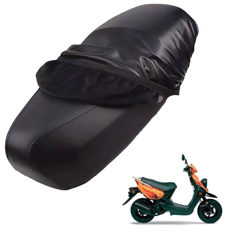 generisch Leder-sitzbezug Motorrad kompatibel mit Yamaha BW 2005-2013,Roller sitzbankbezug,wasserdicht,regendicht,staubdicht und sonnenfest (Black) von generisch