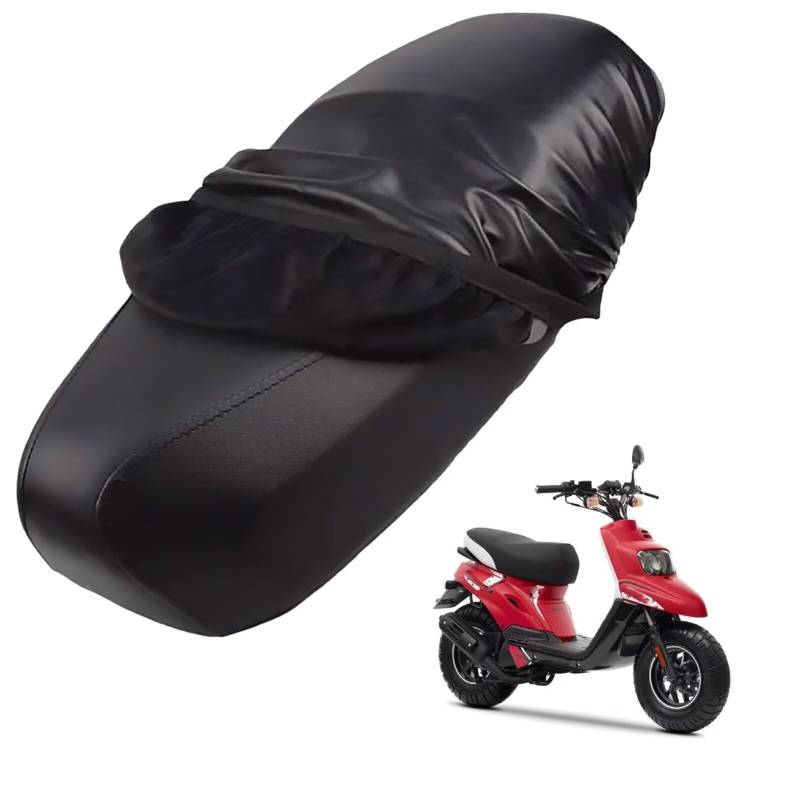 generisch Leder-sitzbezug Motorrad kompatibel mit Yamaha BWs Naked 2012-2013,Roller sitzbankbezug,wasserdicht,regendicht,staubdicht und sonnenfest (Black) von generisch