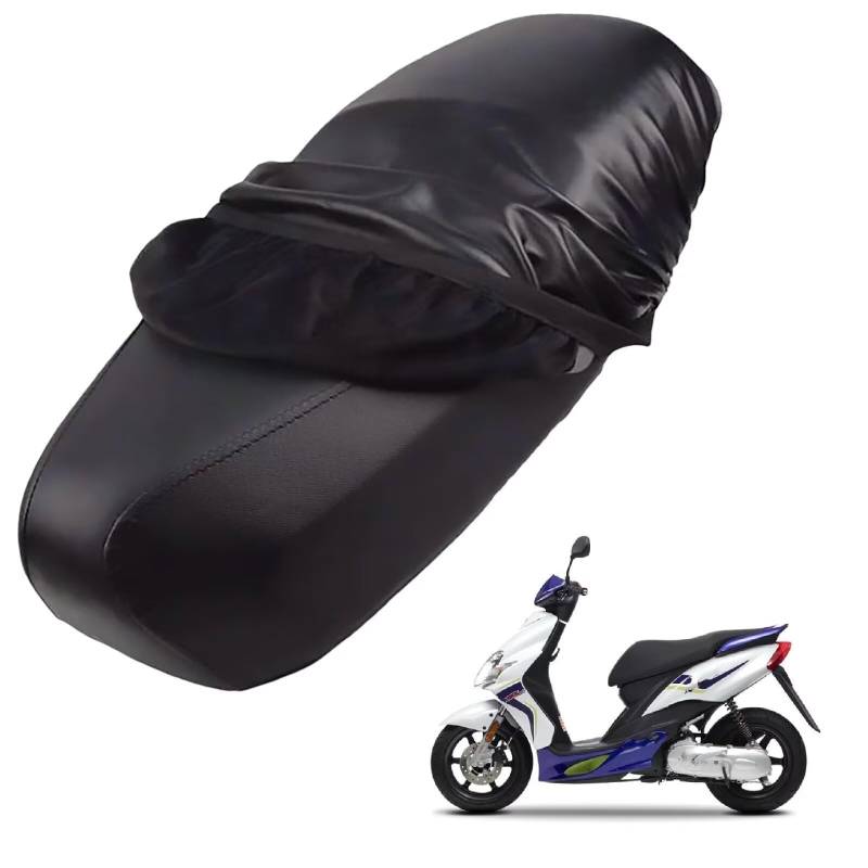 generisch Leder-sitzbezug Motorrad kompatibel mit Yamaha JogR 2012-2013,Roller sitzbankbezug,wasserdicht,regendicht,staubdicht und sonnenfest (Black) von generisch