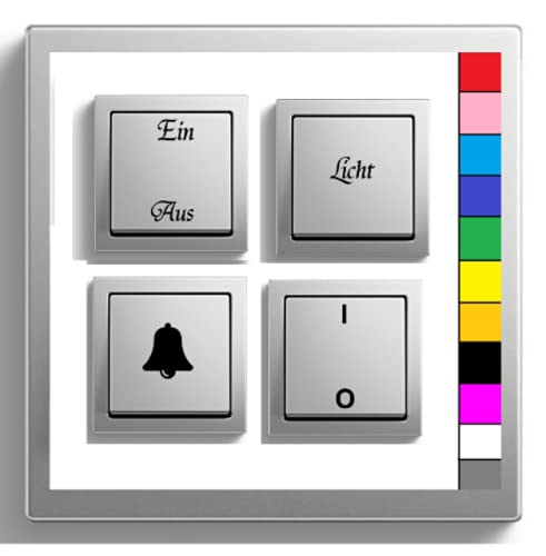 generisch Schalter Beschriftung Set Lichtschalter Glocke Heizung Schalter Aufkleber (125/2) (schwarz Glanz) von generisch