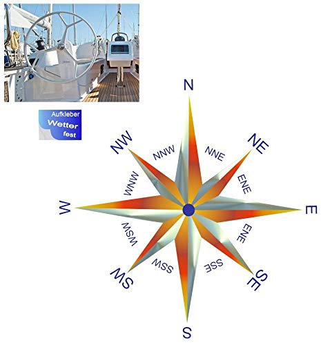 generisch einen Kompass Aufkleber Windrose Nautisches Symbol Zeichen Aufkleber (Rt81/4) (20x20cm) von generisch