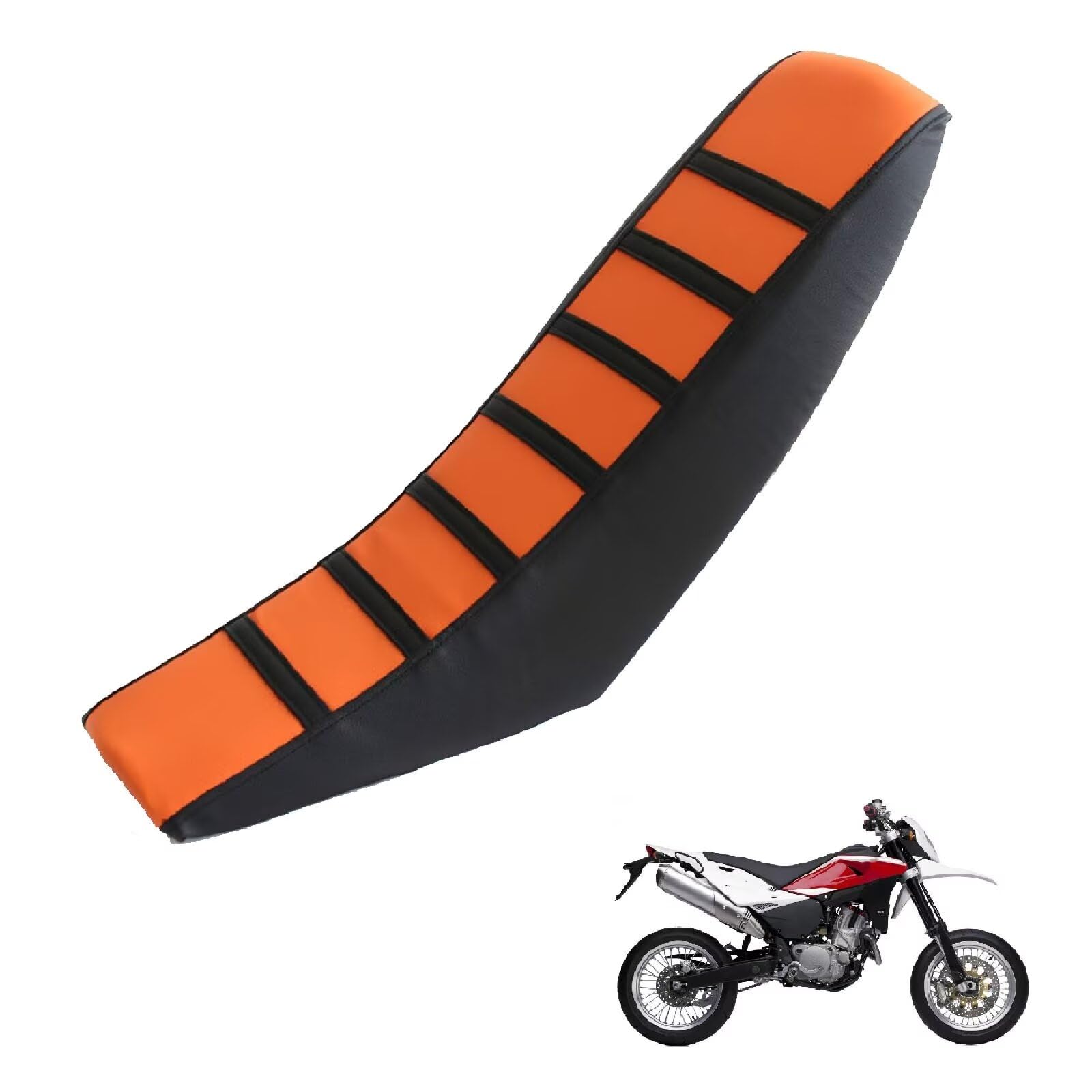 generisch sitzbankbezug Motorrad kompatibel mit Husqvarna SMR 630 2010-2013，Sonnenschutz und Anti-Rutsch,Motorradzubehörsitzbankbezug Motorrad (Black Orange) von generisch