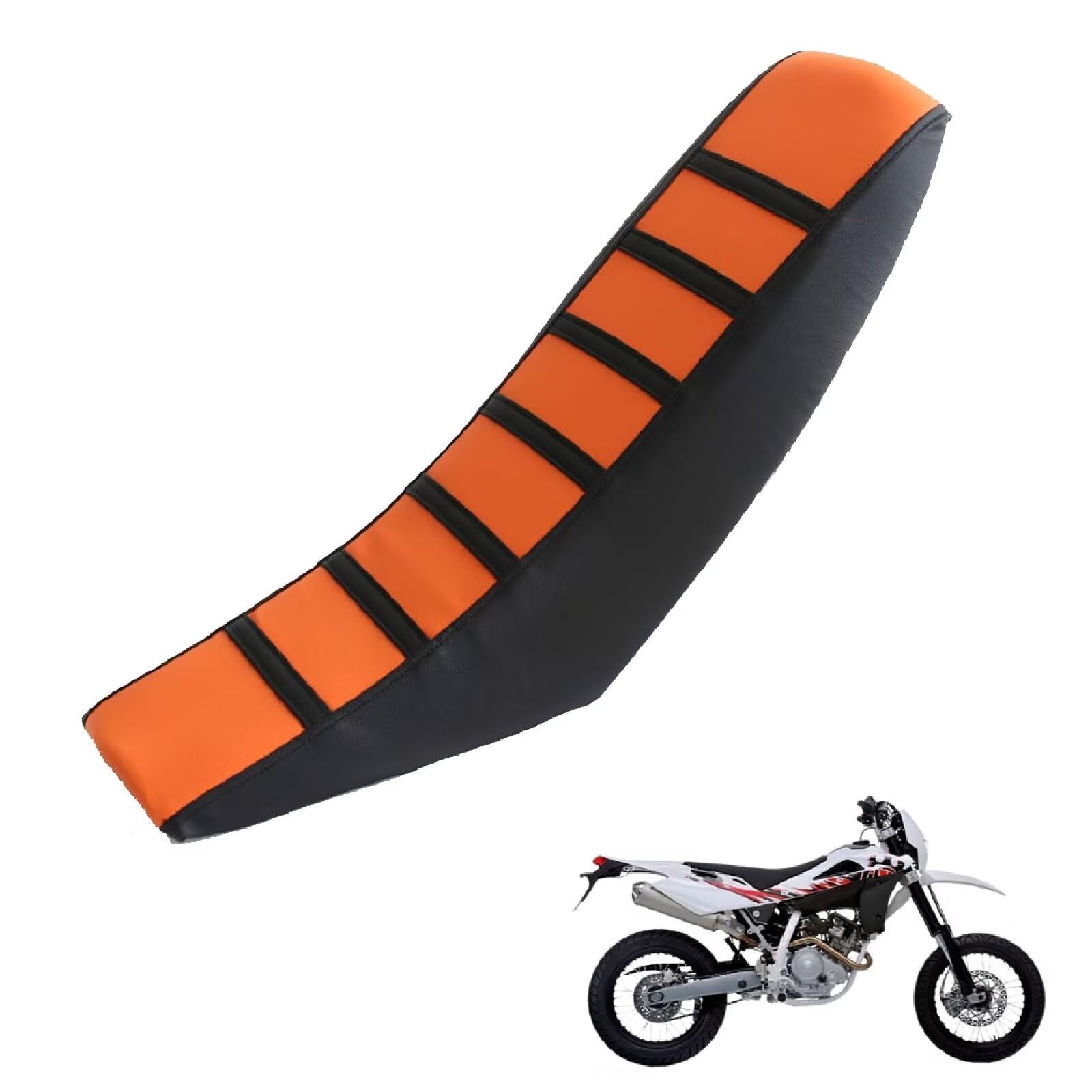 generisch sitzbankbezug Motorrad kompatibel mit Husqvarna SMS 4 2009-20101，Sonnenschutz und Anti-Rutsch,Motorradzubehörsitzbankbezug Motorrad (Black Orange) von generisch