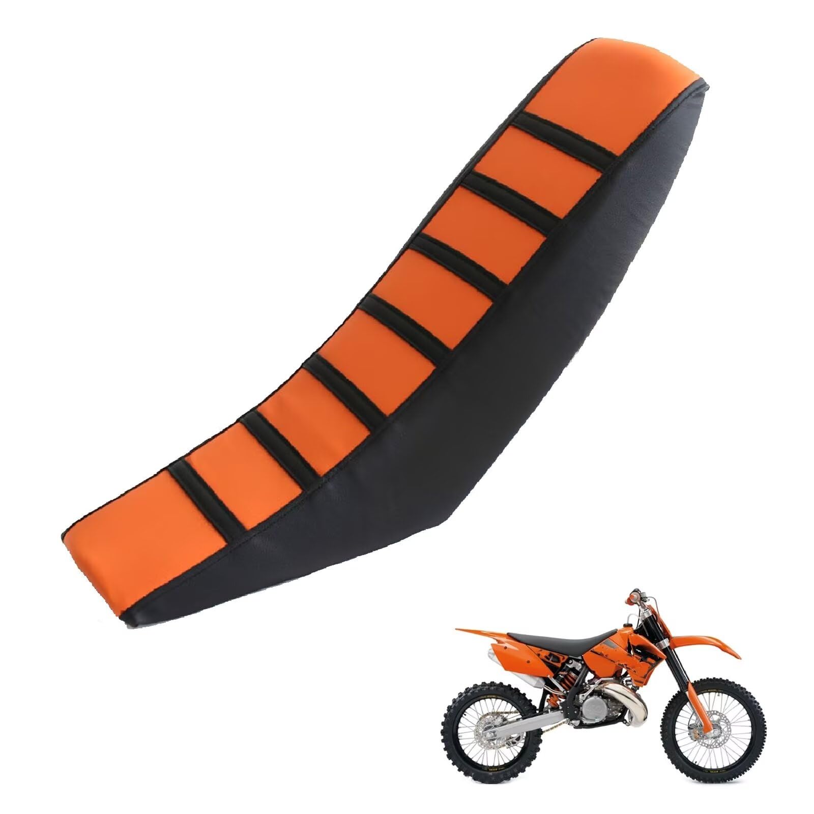 generisch sitzbankbezug Motorrad kompatibel mit KTM 250 SX 2005-2006，Sonnenschutz und Anti-Rutsch,Motorradzubehörsitzbankbezug Motorrad (Black Orange) von generisch