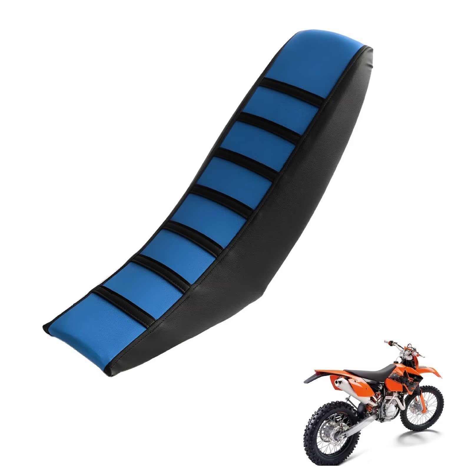 generisch sitzbankbezug Motorrad kompatibel mit KTM 450 EXC Racing 2005-2010，Sonnenschutz und Anti-Rutsch,Motorradzubehörsitzbankbezug Motorrad (Black Blue) von generisch