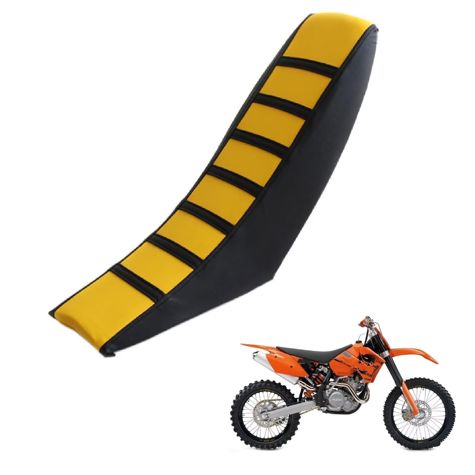 generisch sitzbankbezug Motorrad kompatibel mit KTM 450 SX 2005-2008，Sonnenschutz und Anti-Rutsch,Motorradzubehörsitzbankbezug Motorrad (Black Yellow) von generisch