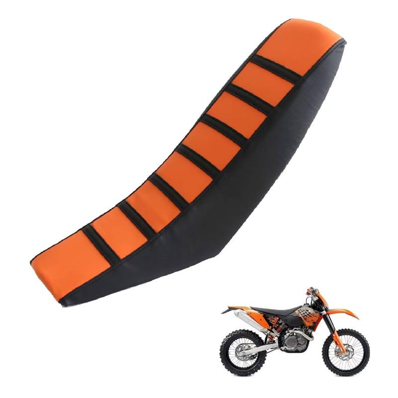 generisch sitzbankbezug Motorrad kompatibel mit KTM 530 EXC-R 1999-2002，Sonnenschutz und Anti-Rutsch,Motorradzubehörsitzbankbezug Motorrad (Black Orange) von generisch