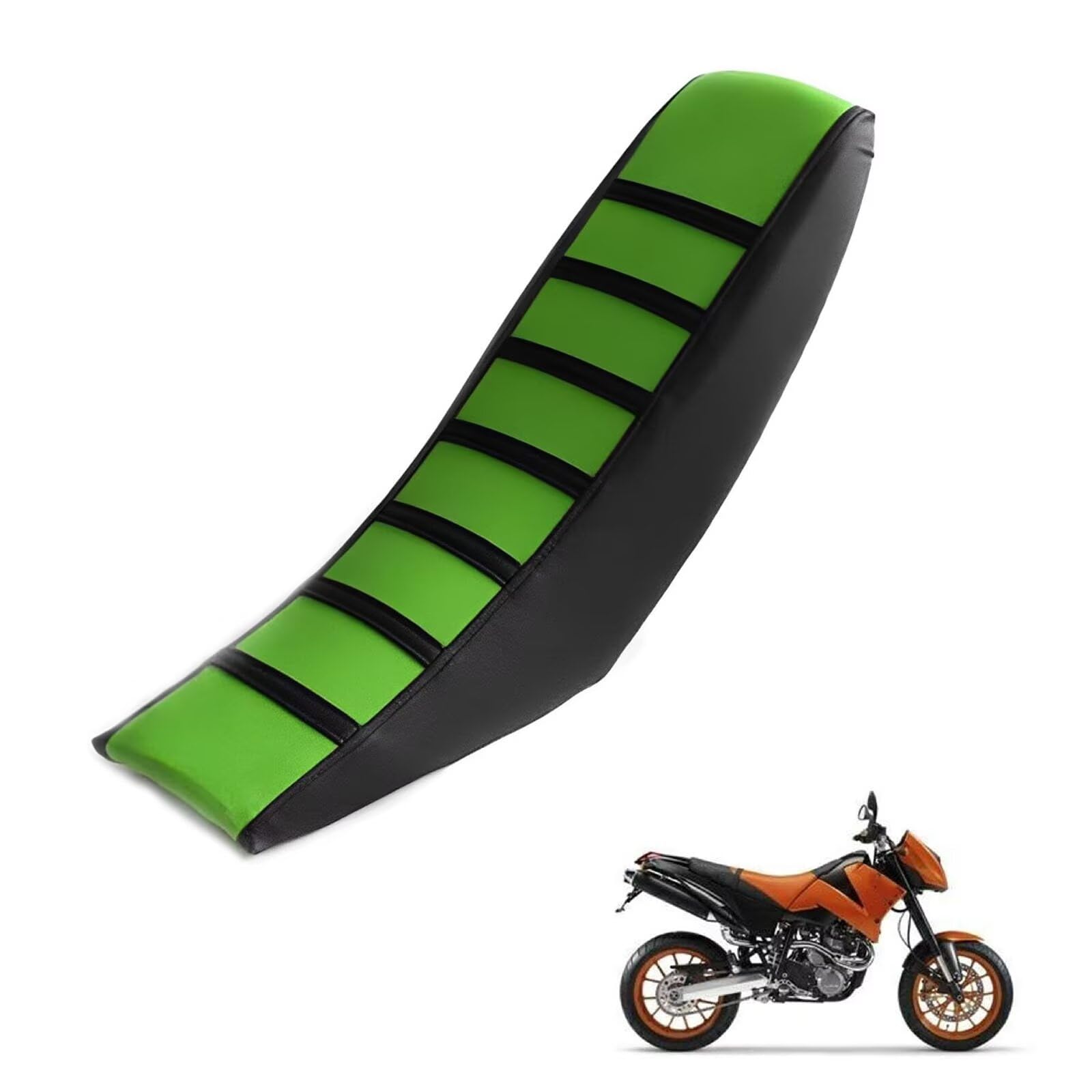 generisch sitzbankbezug Motorrad kompatibel mit KTM 640 Duke II 2006-2007，Sonnenschutz und Anti-Rutsch,Motorradzubehörsitzbankbezug Motorrad (Black Green) von generisch