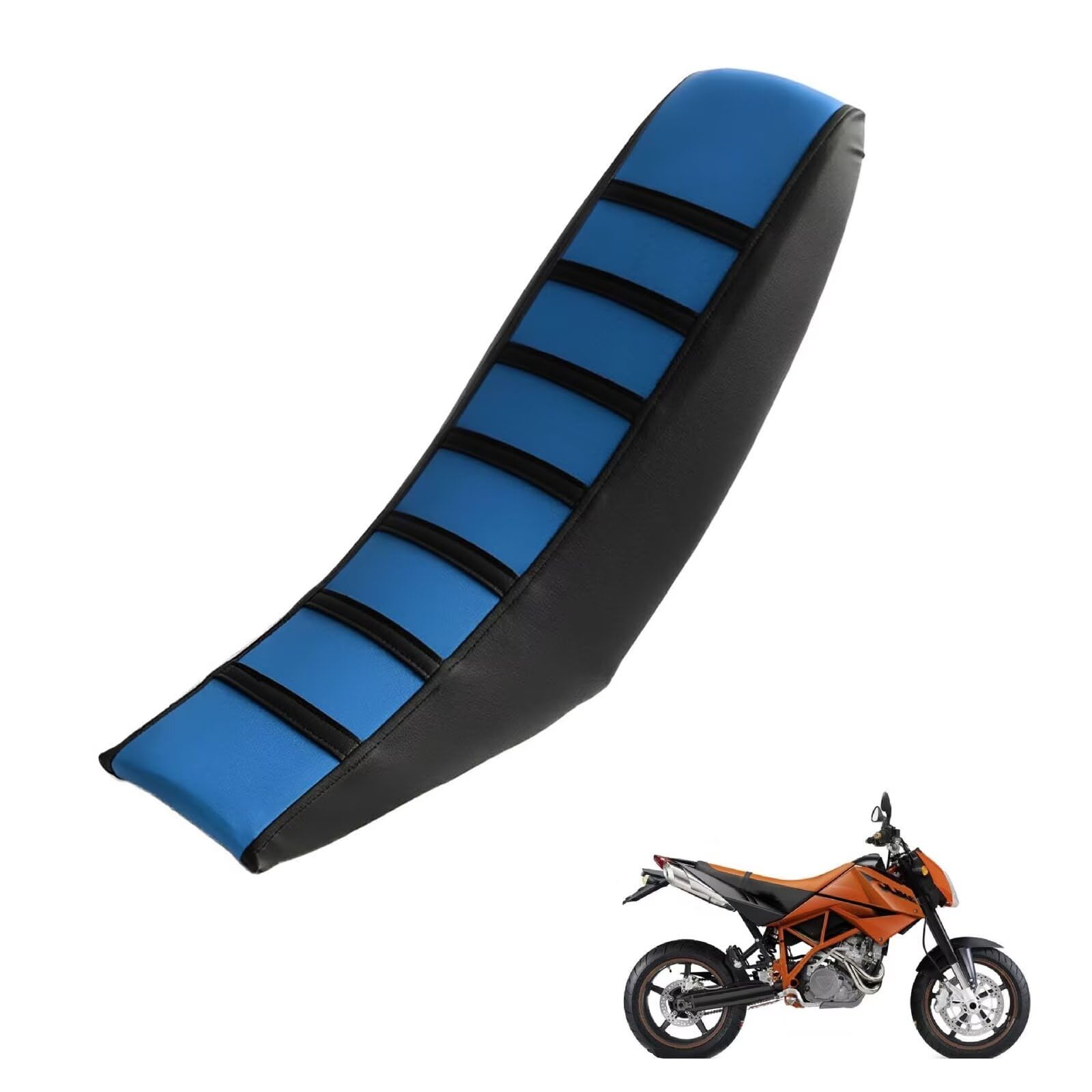 generisch sitzbankbezug Motorrad kompatibel mit KTM 690 Duke III 2008-2011，Sonnenschutz und Anti-Rutsch,Motorradzubehörsitzbankbezug Motorrad (Black Blue) von generisch