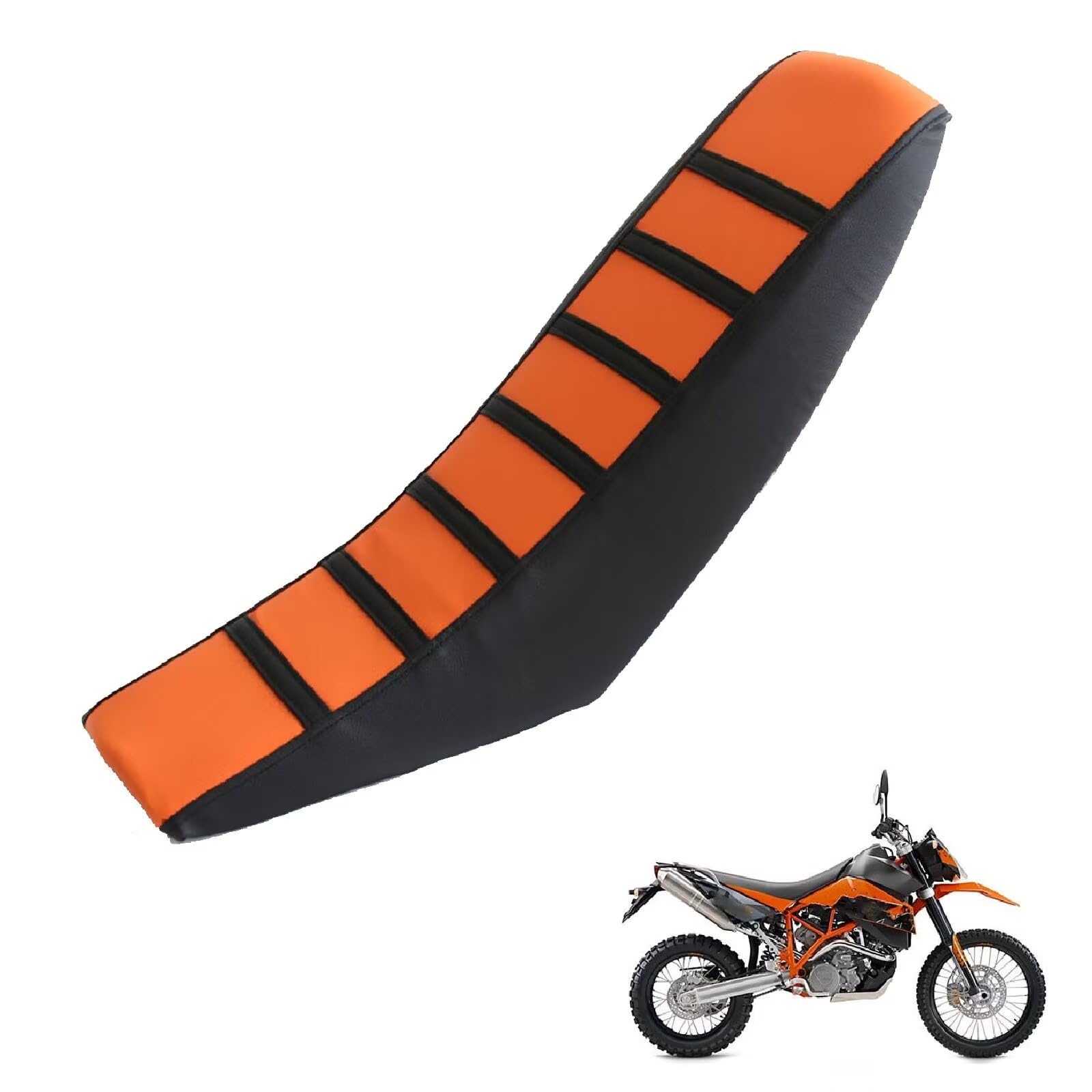 generisch sitzbankbezug Motorrad kompatibel mit KTM 950 Super Enduro R 2006-2008，Sonnenschutz und Anti-Rutsch,Motorradzubehörsitzbankbezug Motorrad (Black Orange) von generisch