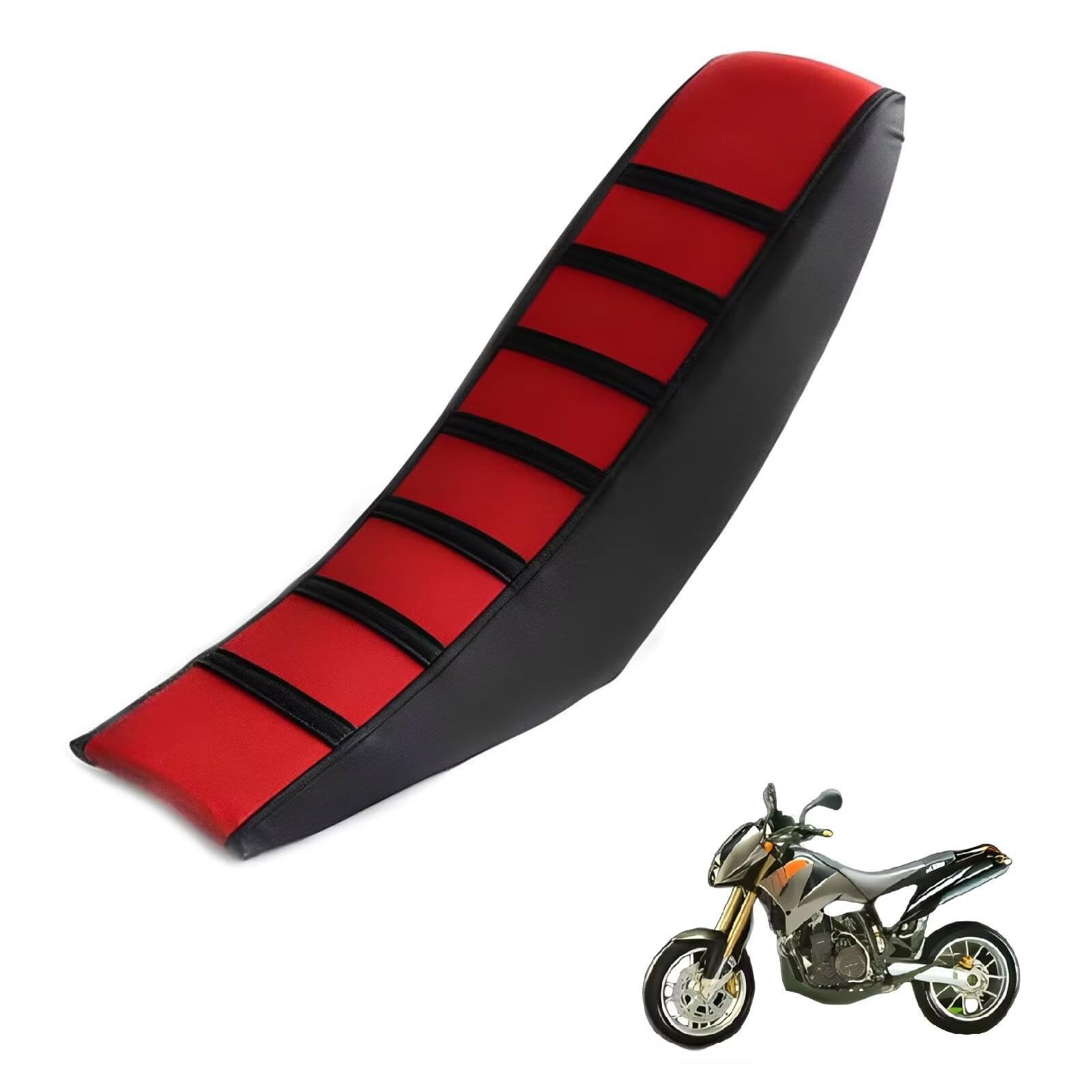 generisch sitzbankbezug Motorrad kompatibel mit KTM Duke 1994-1999，Sonnenschutz und Anti-Rutsch,Motorradzubehörsitzbankbezug Motorrad (Black red) von generisch