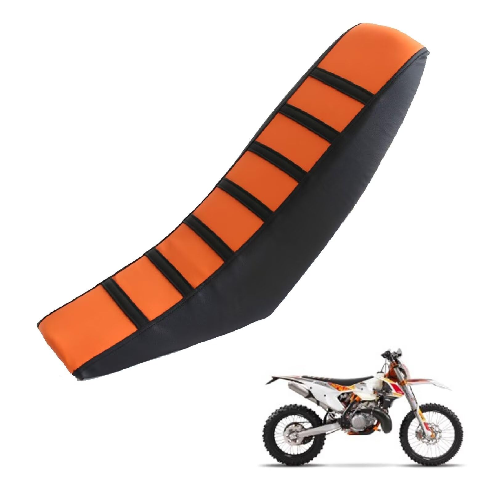 generisch sitzbankbezug Motorrad kompatibel mit KTM EXC Six Days 2017-present，Sonnenschutz und Anti-Rutsch,Motorradzubehörsitzbankbezug Motorrad (Black Orange) von generisch