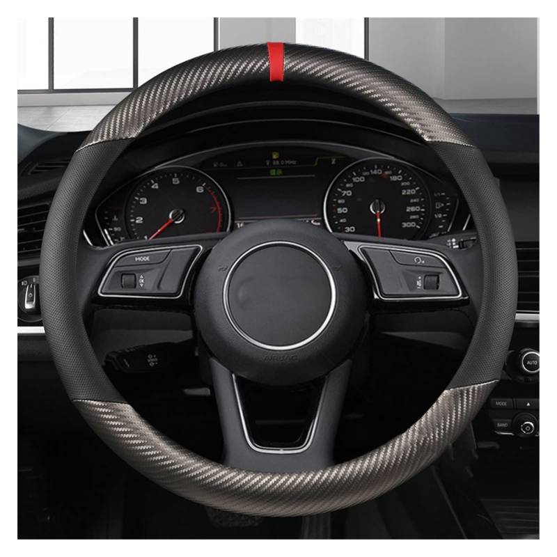 Lenkradbezug Für Audi A1 A3 A4 A5 A6 A7 A8 Q2 Q3 Q5 Q7 Q8 S4 S3 S5 S6 S8 RS6 RS4 Carbon Leder Auto Lenkradbezug 38cm Lenkradabdeckung (Farbe : GREY O SHAPE) von gghhstore